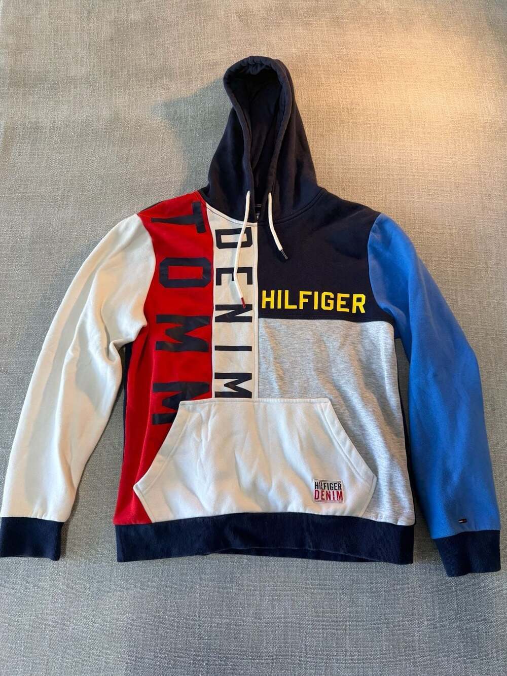 Tommy Hilfiger Denim Colorblock Pullover Hoodie Size M